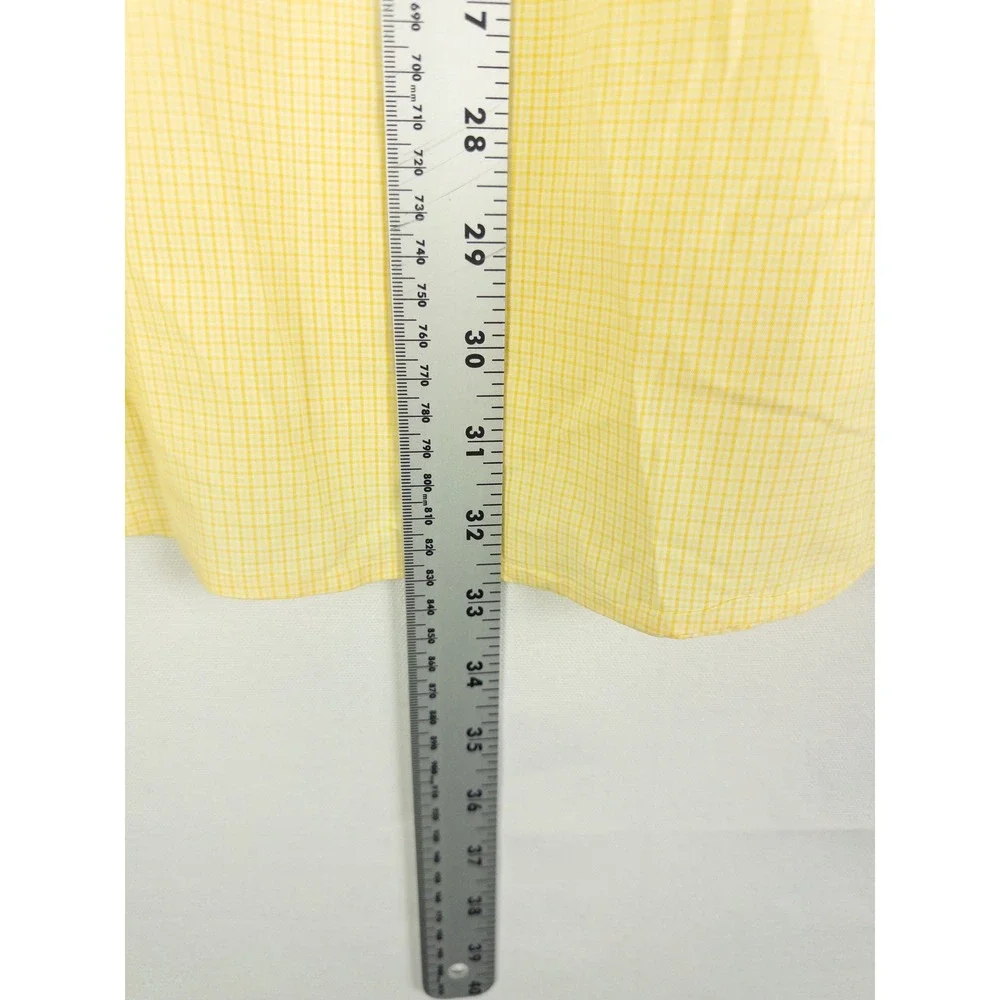 Ralph Lauren Yarmouth Button Down Shirt Mens 16 32/33 Yellow Checkered Preppy Ol